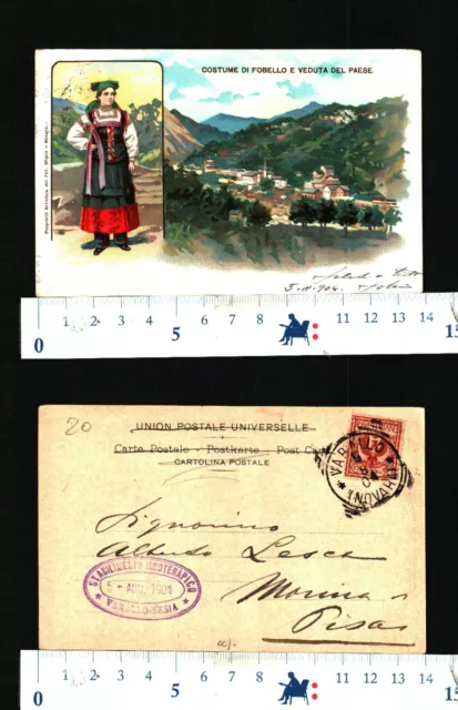 Fobello (Vc) - Bella Cartolina Con Donna In Costume E Panorama Localita'- 27438