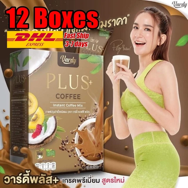 12x Vardy Healthy Coffee Mezcla Instantánea Aceite de Coco Fibra de Maíz Desintoxicación Rápida Quema de Grasa