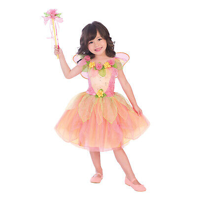 Kids Girls Peach Sorbet Fairy Costume Fancy Dress Fairytale Childs Outfit