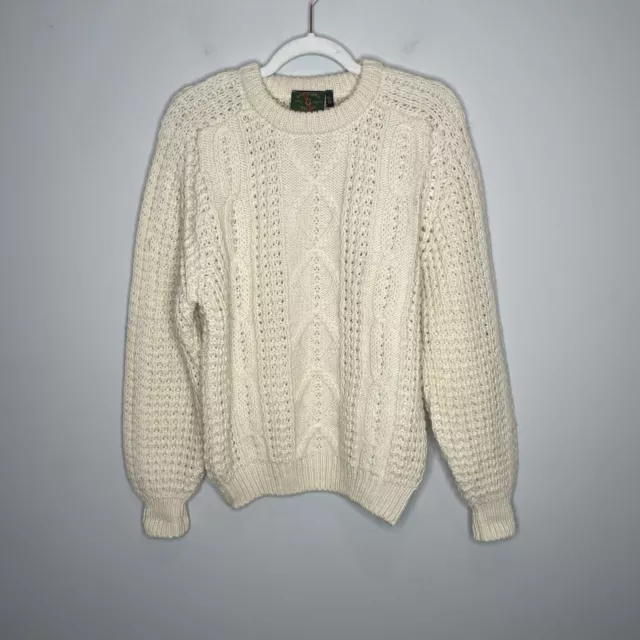 GAELTARRA IRELAND HAND Crafted 100 Wool Cream Sweater 91cm 36