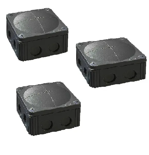 3 X BLACK Wiska 308/5 Combi Junction Box IP66 - 30amp Rated - Outdoor Use