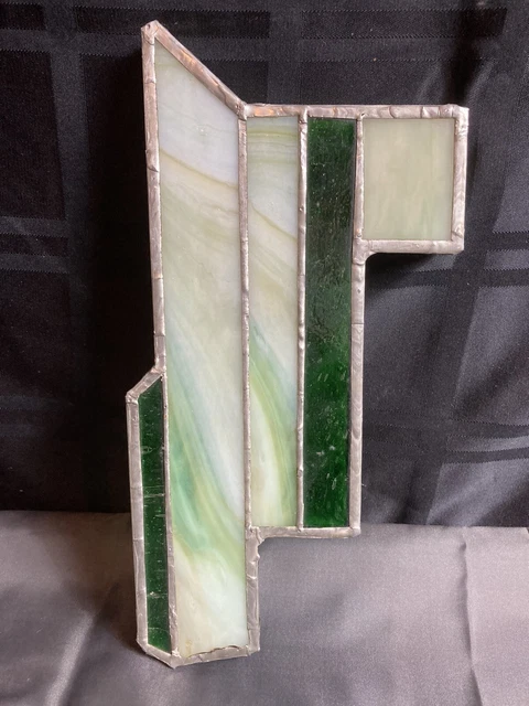 Vintage Stained Glass Window Panel Leaded Glass Slag Glass