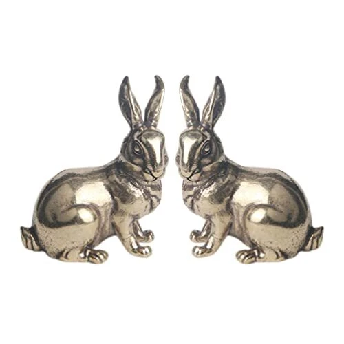 Brass Rabbit Figurine Bunny Miniature Rabbit Statue Mini Rabbit Animal