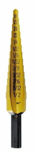 Irwin 15101 Unibit1T Titanium Nitride Coated 1/8-Inch - 1/2-Inch Step Drill Bit