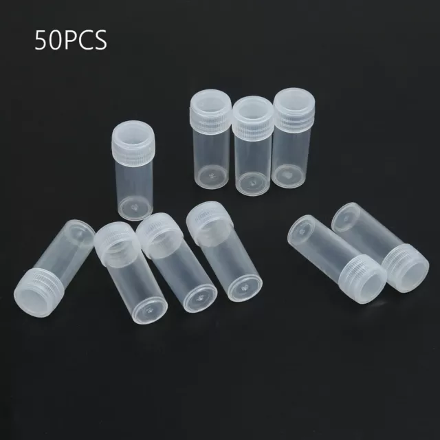 50pcs 5g Volume Small Bottle Transparent Sample Bottle for Seed Granular Object