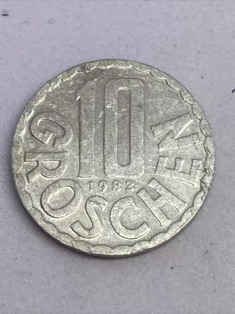 Austria - 10 Groschen Aluminium Coin - 1983