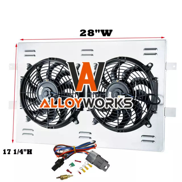 Aluminum Radiator Fan Shroud Relay for 1999-2012 Chevy Silverado 1500/2500 Tahoe