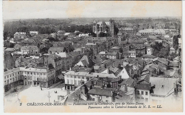 CPA. 51. CHÂLONS-SUR-MARNE. Panorama vers la Cathédrale pris de Notre-Dame. 7518
