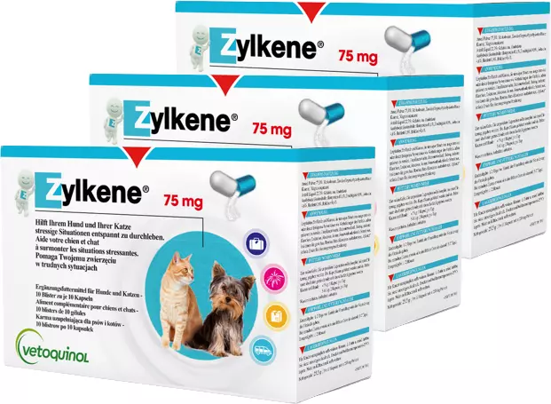 VETOQUINOL Zylkene 75mg - 30 Tabletten für Katzen und Hunde bis 10 kg