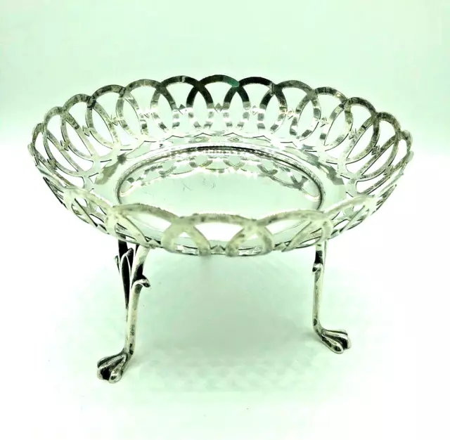 1909 William Hutton & Sons English Sterling Silver Legged Tazza Pedestal Bowl