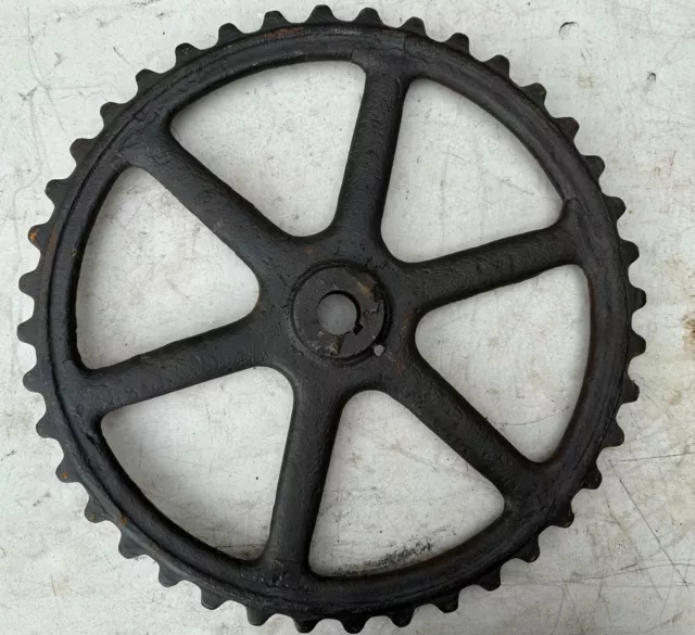 Antique 21" Industrial Cast Iron Vintage Gear Sprocket Cog Farm