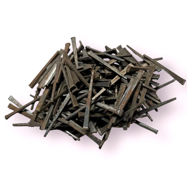 Vintage Lot of Square-cut Iron Nails 2" long 1 lb, 14 oz., Black