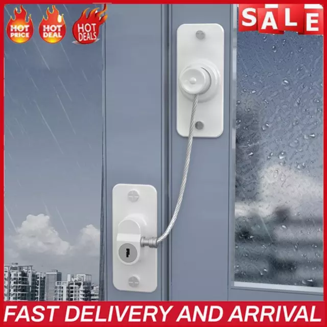 Self Adhesive Window Wire Catch Refrigerator Lock for Window Cabinet Drawer Door