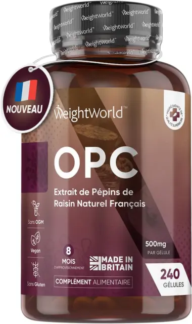 Weightworld OPC from Natural French Grape Seed Extract 240 Capsules