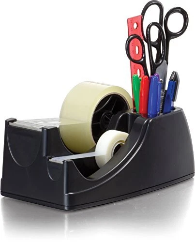 Officemate Heavy Duty Weighted 2-in-1 Tape Dispenser RecycledBlack 96660