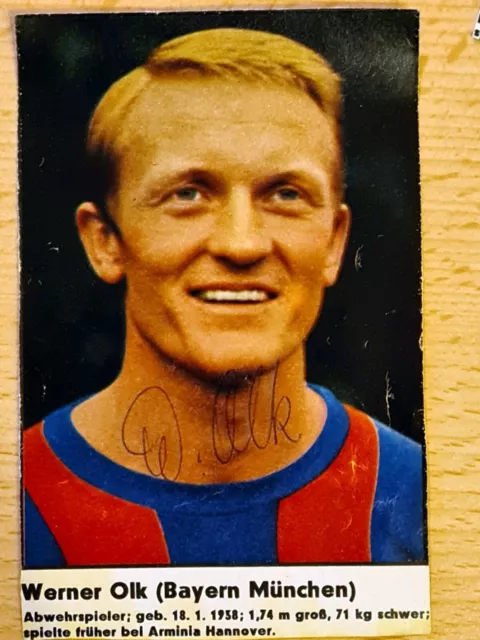 Autogramm Werner Olk - FC Bayern München - auf kicker-Papierbild ca. 1967/68