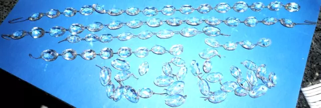 Prismen Linsen Kristall Glas f. Leuchter Deckenleuchter Baumbehang URALT  /P128