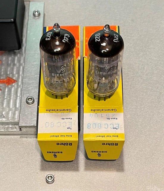 MATCHED PAIR ECC808 Siemens high gain highest quality ~ECC83 12AX7 RoetestV10