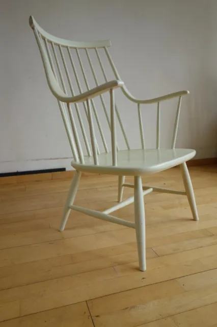 Lena Larsson Swedish Mid Century birch wooden Chair Vintage Scandinavian Windsor