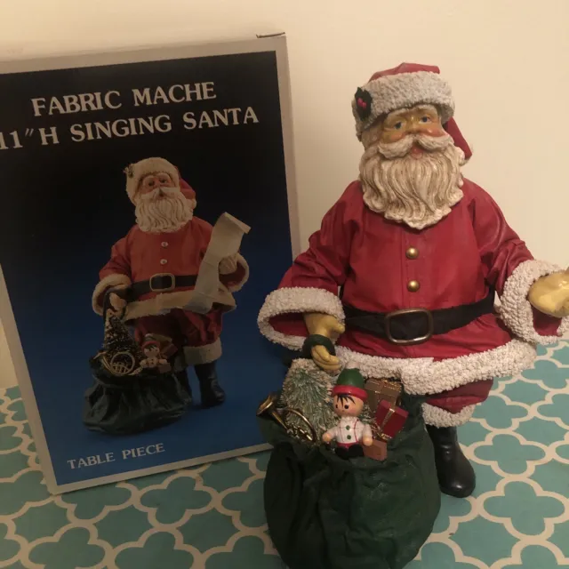 Santa’s World Kurt Adler Santa Holding Christmas Toy Bag Vintage 11”