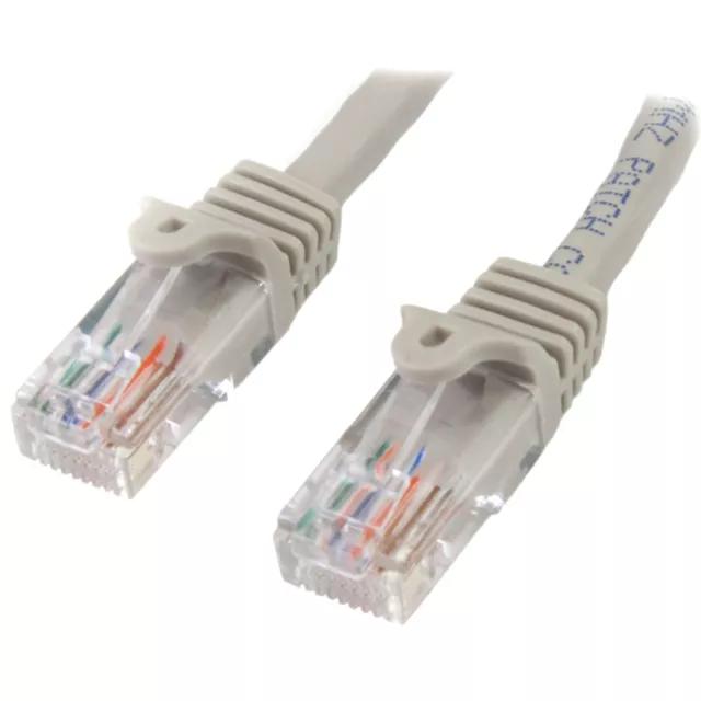 StarTech.com 3 m Gray Cat5e Snagless RJ45 UTP Patch Cable - 3m Patch Cord - Ethe