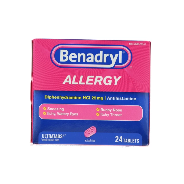BENADRYL ULTRATABS ANTIHISTAMINE Allergy Medicine Tablets 24 Tablets