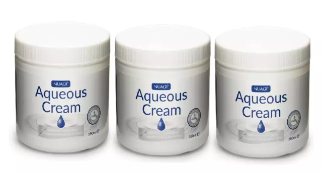 3 x NUAGE AQUEOUS CREAM 350ml Soften & Moisturises Skin Care Fragrance Free