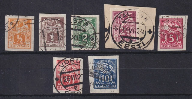 Estland 1922 Freimarken Handwerker  Mi.-Nr. 32-39 B gestempelt