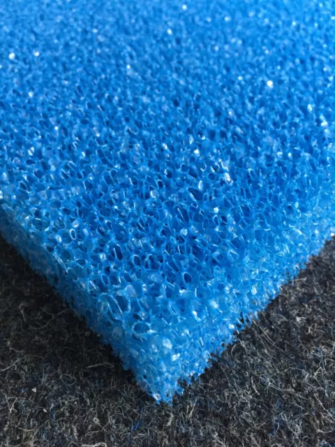 B-Ware - Filterschaum Filtermatte Filterschwamm ca. 50x50x3 cm PPI 10 blau Teich