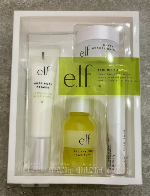 e.l.f. Hemp Skin Care Hit Kit Travel Elf 4 pack Gift Set Vegan NEW See 2nd Pic