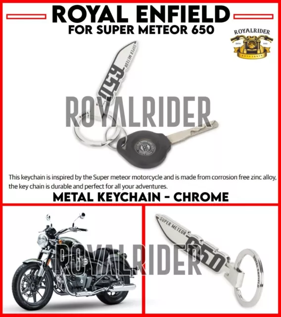 Royal Enfield "LLAVERO DE METAL CROMADO" PARA Super Meteor 650