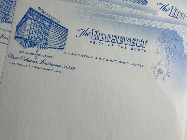 Roosevelt Hotel, New Orleans: "Pride of the South" Vintage Letterhead (Lot of 4)