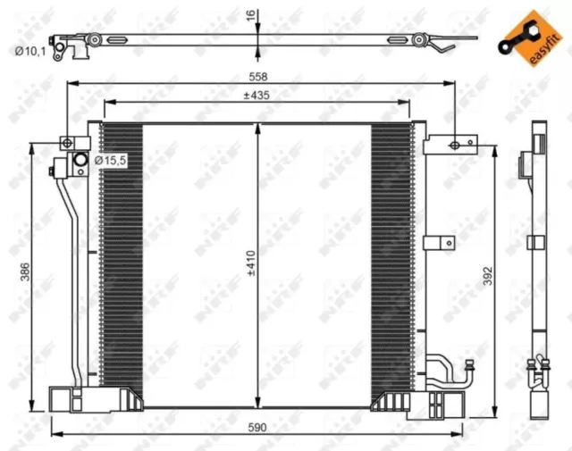 NRF Kondensator Klimaanlage EASY FIT 350040 Aluminium für NISSAN JUKE F15 DIG