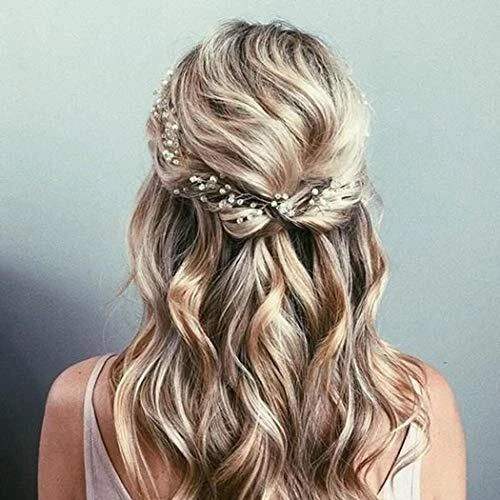 Bride Wedding Hair Vine Accessory Pearl Hair Piece Girls Bridal Silver