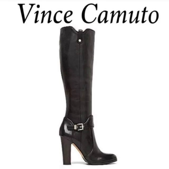 Vince Camuto VC-Cassia Black Gaucho Calf Leather Boots size 9.5 New in Box