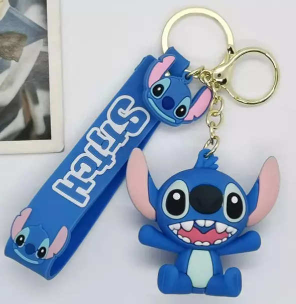 New Disney Happy Stitch PVC Handbags Bags Hanger Pendant Keychains Key Rings