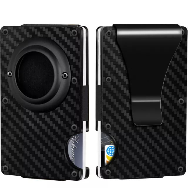 Men AirTag Wallet Case Credit Card Money Clip Holder RFID Blocking Air Tag Cover