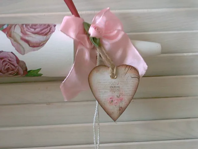 ❤ Türkranz mal anders ❤ alte TEIGROLLE ❤ NUDELHOLZ ❤ Antique Roses ❤ WAND DEKO ❤ 3