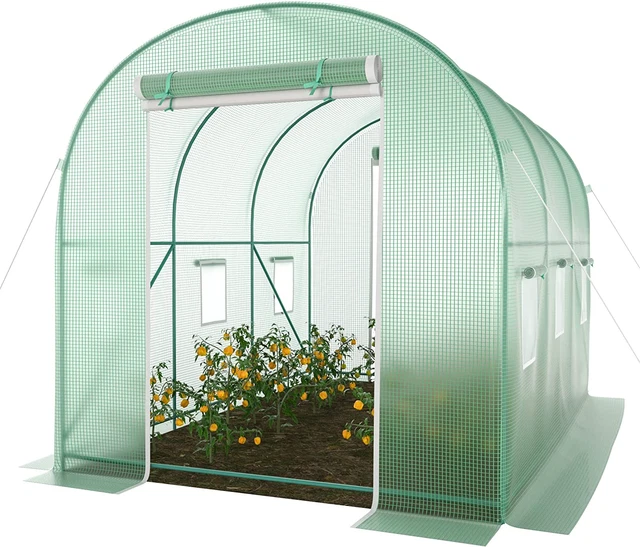 WALKIN GREENHOUSE UPGRADED Green House with Dual Zippered Screen Doors