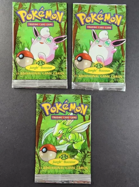 Pokemon Jungle Unlimited Empty Booster Pack Wrappers Wigglytuff Scyther Art