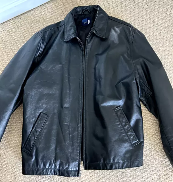 vintage GAP black M leather jacket Y2K