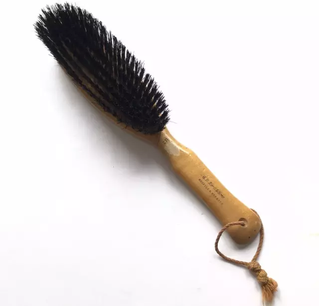 Vintage Bristle Brush G.B. Kent & Sons England 2-tone Wood Handle Clothes Hair