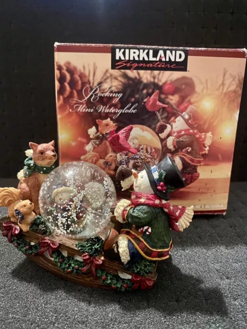 Kirkland Signature Rocking Mini Snow Globe Christmas Snowman NO WATER IN GLOBE