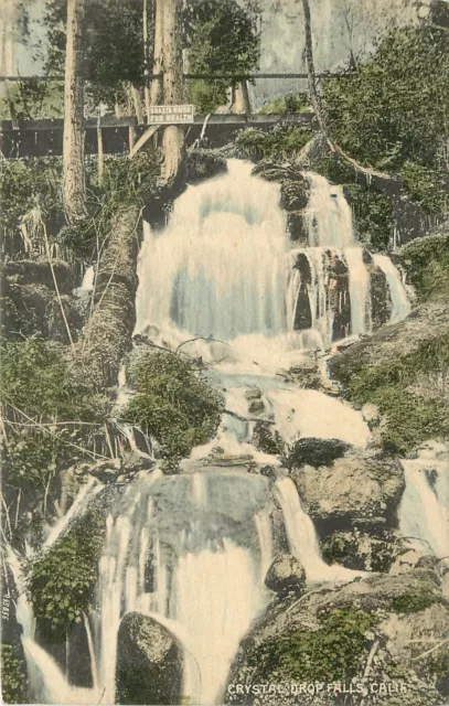 c1907 Hand-Colored Postcard; Crystal Drop Falls, Siskiyou County CA Posted