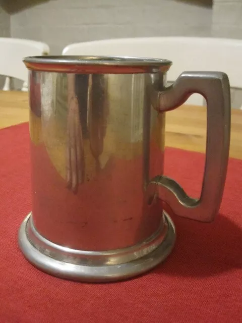 Vintage Solid Bottom Half Pint Tankard - 'Hiners' English Pewter Sheffield