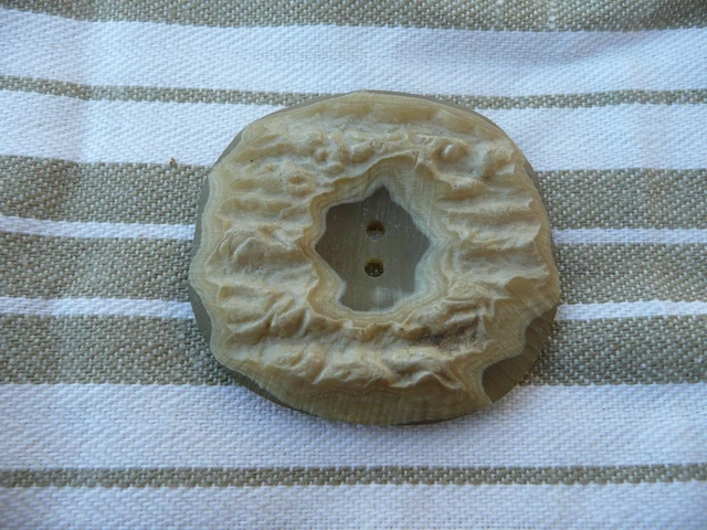 gros bouton ancien vintage en résine