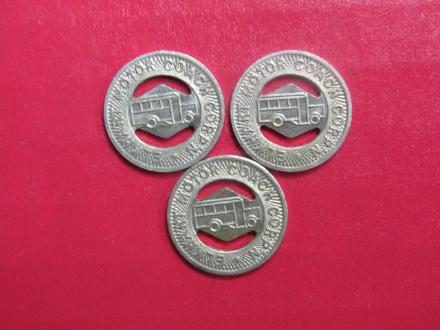 TRANSIT COIN TOKEN ELKHART IN MOTOR COACH TOURS Good For One Fare Lot Of 3