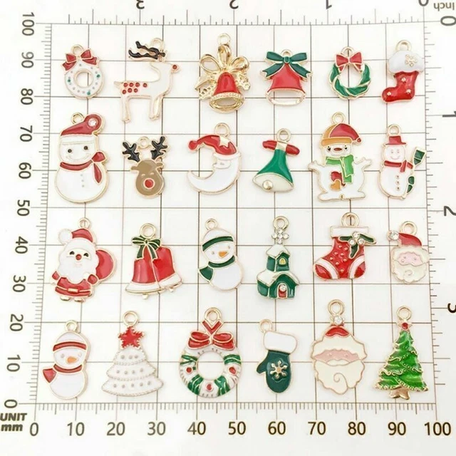 50 Stück Mixed Strass Emaille Weihnachten Charms Anhänger DIY Schmuck 3