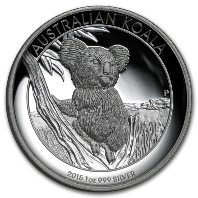 2015 1 oz Australia Silver Koala Proof Coin High Relief (Box)