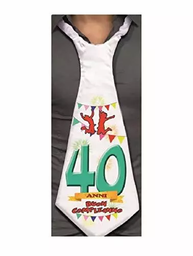 CRAVATTONE 40 ANNI Cravatta Gadget idea regalo festa 40° Compleanno uomo  (Y3S) EUR 22,82 - PicClick IT